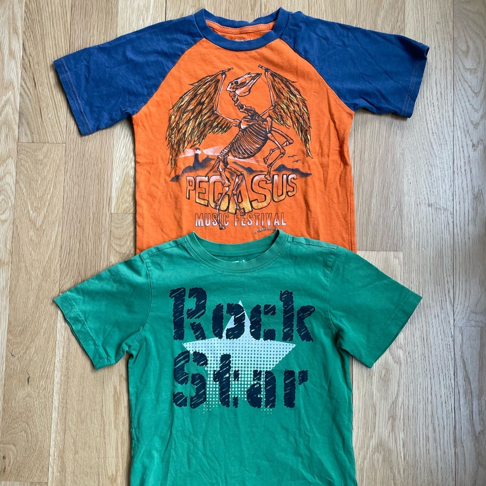GAP Kids Rock Star & Crazy 8 Dinosaur T-Shirt Bundle size small